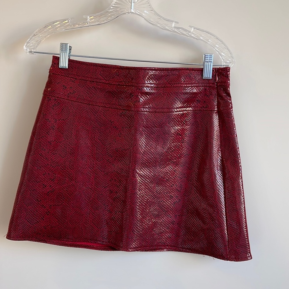Zara faux leather red skirt - perfect condition worn twice!